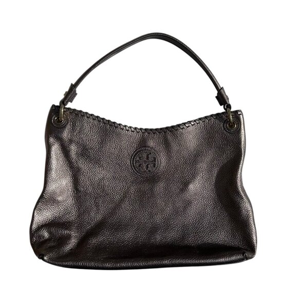 Tory Burch Marion Hobo Metallic Handbag Leather Purse Shoulder Bag - Picture 1 of 10